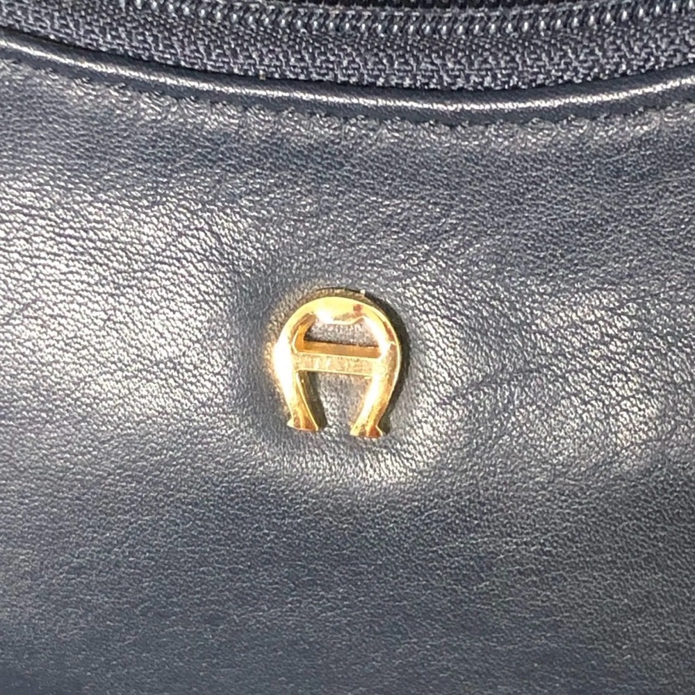 Navy Leather Shoulder Bag by Unknown Brand - Picture 12 of 15
